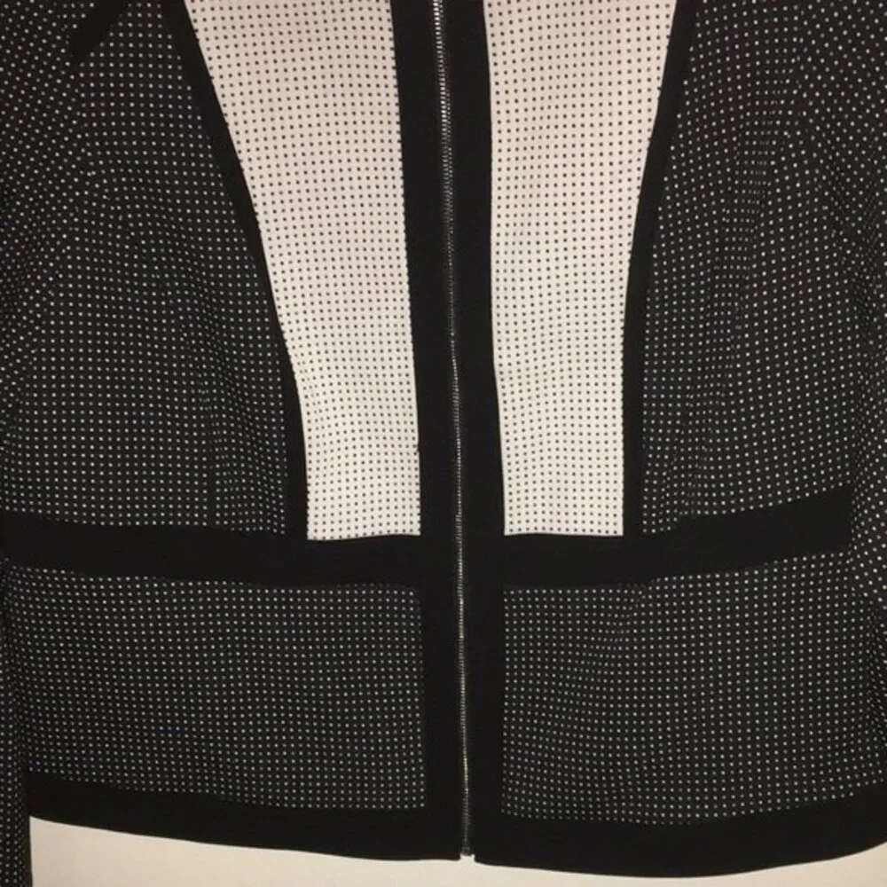 Calvin Klein Women's Zipper Jacket 14W Black & White